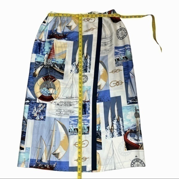 Vintage Silk Nautical Wrap Skirt size 14 Doncaster - Picture 4 of 8